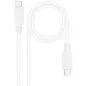 Cable USB 2-0 Tipo-C Nanocable 10-01-2301-W- USB Tipo-C Macho - USB Tipo-C Macho- 480Mbps- 1m- Blanco