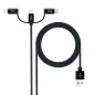 Cable USB 2-0 Nanocable 10-01-3200- Lightning Macho - Micro USB Macho- USB Tipo-C Macho- 480Mbps- 1m- Negro