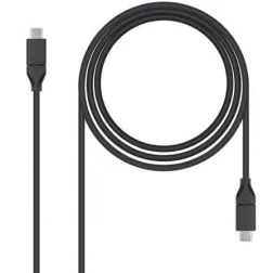 Cable USB 3-1 Nanocable 10-01-4101- USB Tipo-C Macho - USB Tipo-C Macho- 1m- Negro