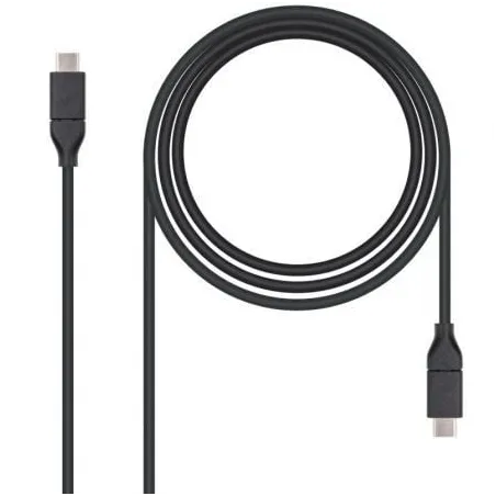 Cable USB 3-2 Tipo-C Nanocable 10-01-4101- USB Tipo-C Macho - USB Tipo-C Macho- hasta 100W- 1m- Negro
