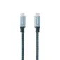 Cable USB 3-1 Tipo-C Nanocable 10-01-4102-COMB- USB Tipo-C Macho - USB Tipo-C Macho- Hasta 100W- 10Gbps- 2m- Gris y Negro