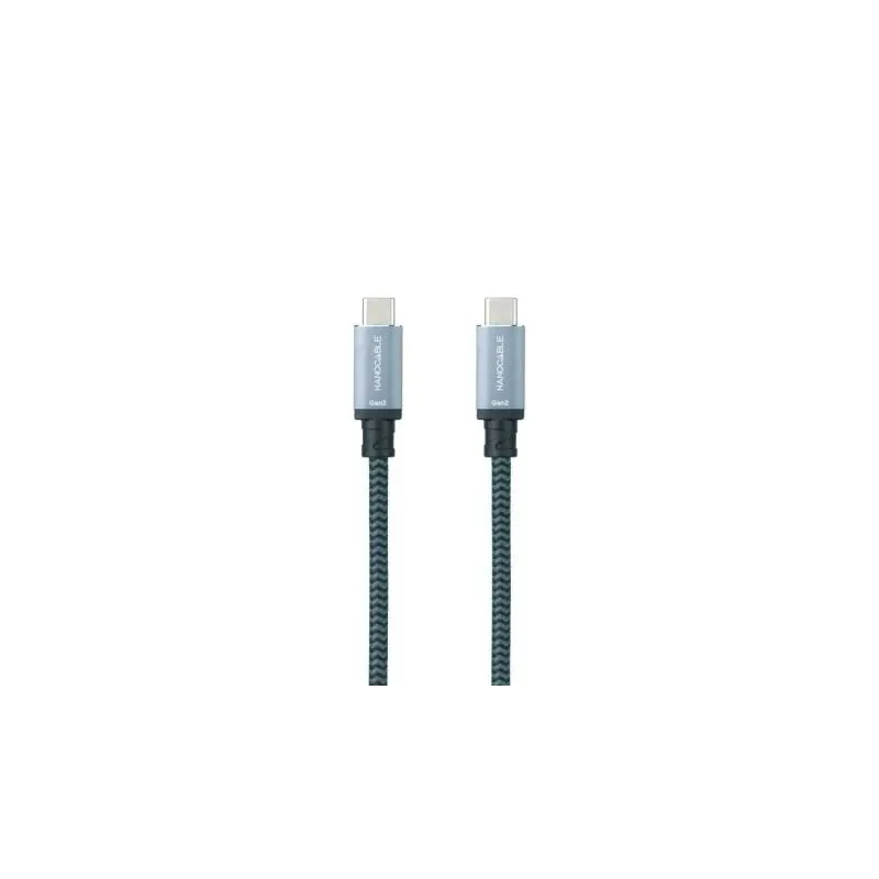 Cable USB 3-2 Tipo-C Nanocable 10-01-4103-COMB- USB Tipo-C Macho - USB Tipo-C Macho- Hasta 100W- 20Gbps- 3m- Gris y Negro
