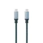 Cable USB 3-2 Tipo-C Nanocable 10-01-4103-COMB- USB Tipo-C Macho - USB Tipo-C Macho- Hasta 100W- 20Gbps- 3m- Gris y Negro