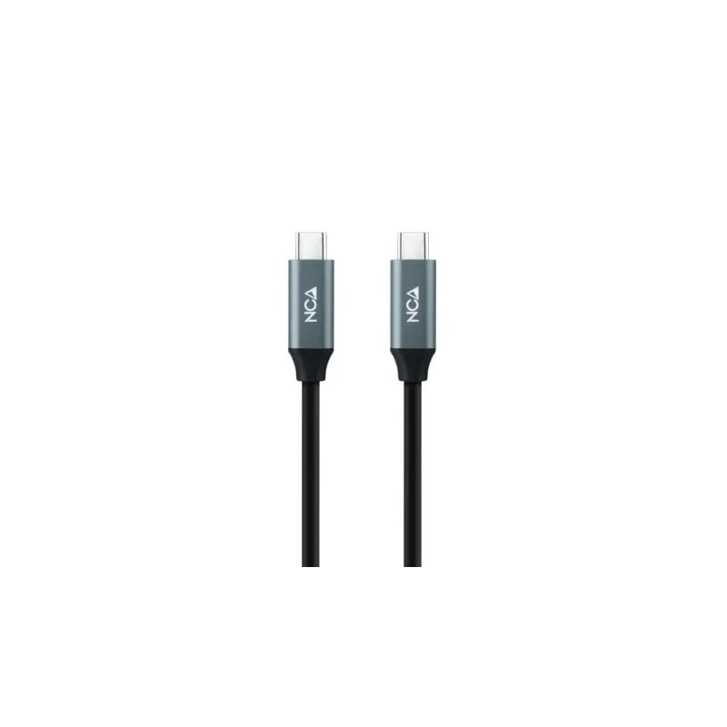 Cable USB 3-2 Nanocable 10-01-4300- USB Tipo-C Macho - USB Tipo-C Macho- Hasta 100W- 20Gbps- 50cm- Gris y Negro