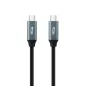 Cable USB 3-2 Nanocable 10-01-4300- USB Tipo-C Macho - USB Tipo-C Macho- Hasta 100W- 20Gbps- 50cm- Gris y Negro