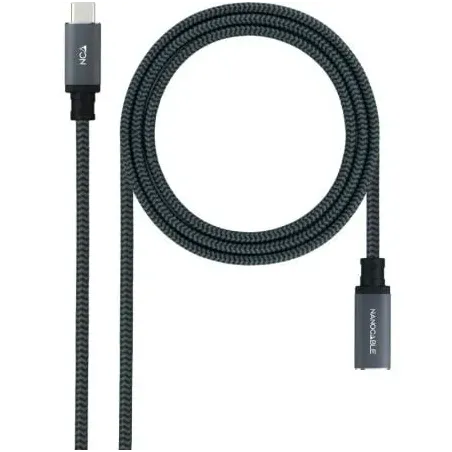Cable Alargador USB Tipo-C 3-2 Nanocable 10-01-4501-COMB- USB Tipo-C Macho - USB Tipo-C Hembra- 1m- Negro