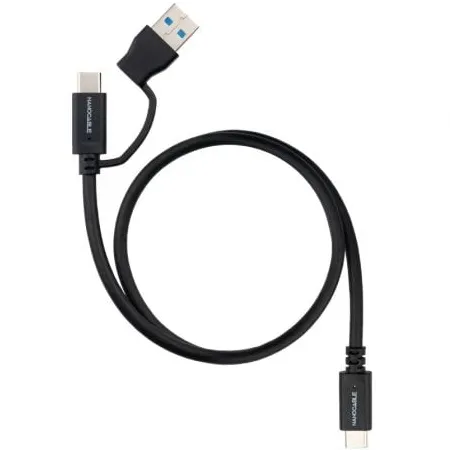 Cable USB 3-2 Tipo-C Nanocable 10-01-4800- USB Tipo-C Macho- USB Macho - USB Tipo-C Macho- Hasta 60W- 10Gbps- 50cm- Negro