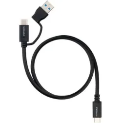 Cable USB 3-2 Tipo-C Nanocable 10-01-4803- USB Tipo-C Macho- USB Macho - USB Tipo-C Macho- Hasta 60W- 10Gbps- 3m- Negro