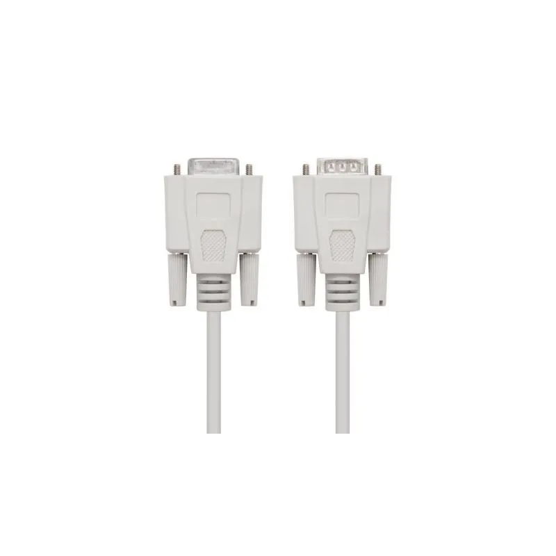Cable Serie RS232 Nanocable 10-14-0203- DB9 Macho - DB9 Hembra- 3m- Beige