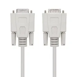 Cable Serie NULL Modem Nanocable 10-14-0502- DB9 Macho - DB9 Hembra- 1-8m- Beige