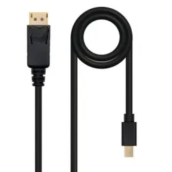 Cable Mini DisplayPort 1-2 4K Nanocable 10-15-2402- Mini DisplayPort Macho - DisplayPort Macho- 2m- Negro