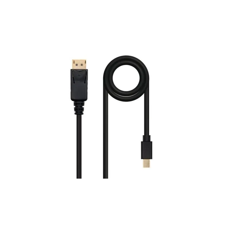 Cable Mini DisplayPort 1-2 4K Nanocable 10-15-2402- Mini DisplayPort Macho - DisplayPort Macho- 2m- Negro
