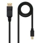 Cable Mini DisplayPort 1-2 4K Nanocable 10-15-2402- Mini DisplayPort Macho - DisplayPort Macho- 2m- Negro