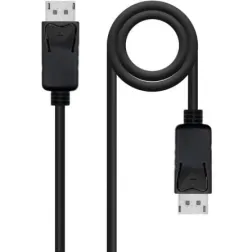Cable DisplayPort 1-4 8K Nanocable 10-15-2802- DisplayPort Macho - DisplayPort Macho- 2m- Certificado- Negro