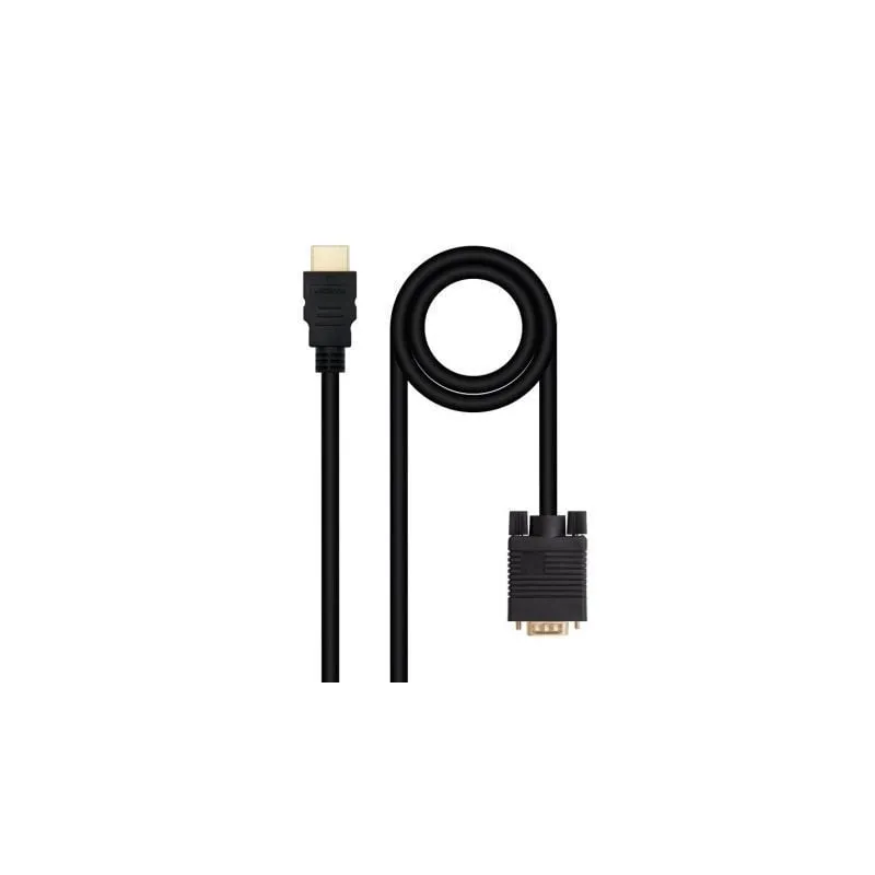 Cable Conversor Nanocable 10-15-4348- HDMI Macho - VGA Macho- 1-8m- Negro Cable Conversor Nanocable 10-15-4348- HDMI Macho - VGA Macho- 1-8m- Negro