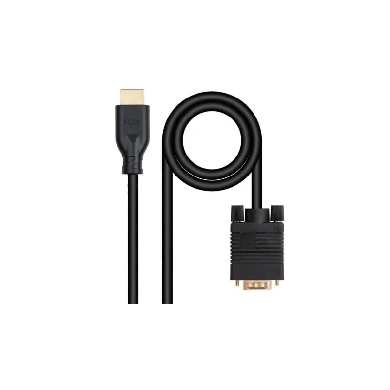 Cable Conversor Nanocable 10-15-4602- VGA Macho - HDMI 8K Macho- 1-8m- Negro