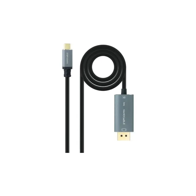 Cable Conversor Nanocable 10-15-5022- USB Tipo-C Macho - Displayport Macho- 2m- Negro Cable Conversor Nanocable 10-15-5022- USB Tipo-C Macho - Displayport Macho- 2m- Negro