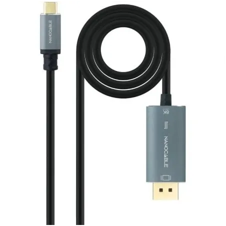 Cable Conversor Nanocable 10-15-5022- USB Tipo-C Macho - Displayport Macho- 2m- Negro