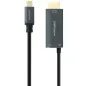 Cable Conversor Nanocable 10-15-5182- USB Tipo-C Macho - HDMI 8K Macho- USB Tipo-C Hembra- Hasta 100W- 1-8m- Negro