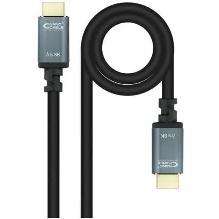 Cable HDMI 2-1 IRIS 8K Nanocable 10-15-8005- HDMI Macho - HDMI Macho- 5m- Negro