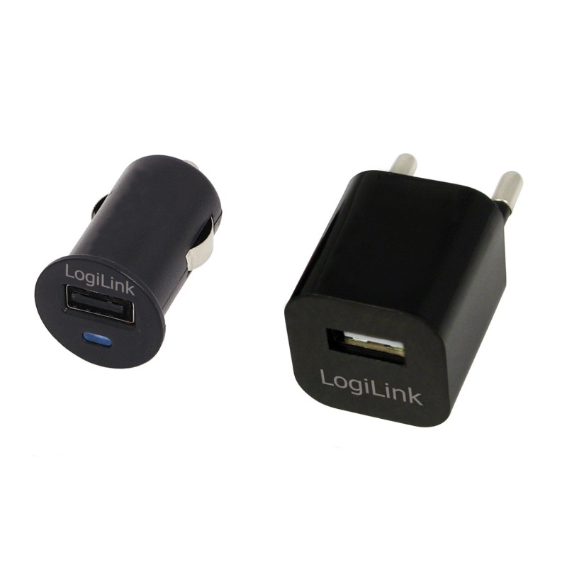 CARGADOR USB CASA-COCHE LOGILINK PA0076 5V-1A PA0076