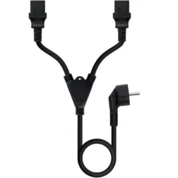 Cable Alimentación Nanocable 10-22-0100-L300- Schuko Macho - 2 x C13 Hembra- 3m- Negro