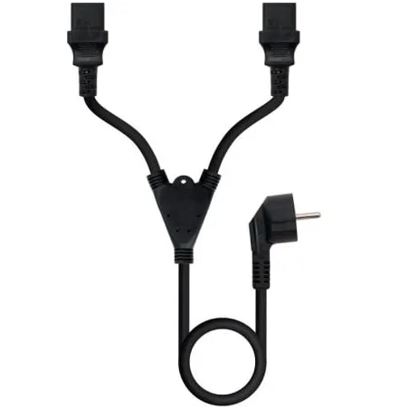 Cable Alimentación Nanocable 10-22-0100-L300- Schuko Macho - 2 x C13 Hembra- 3m- Negro