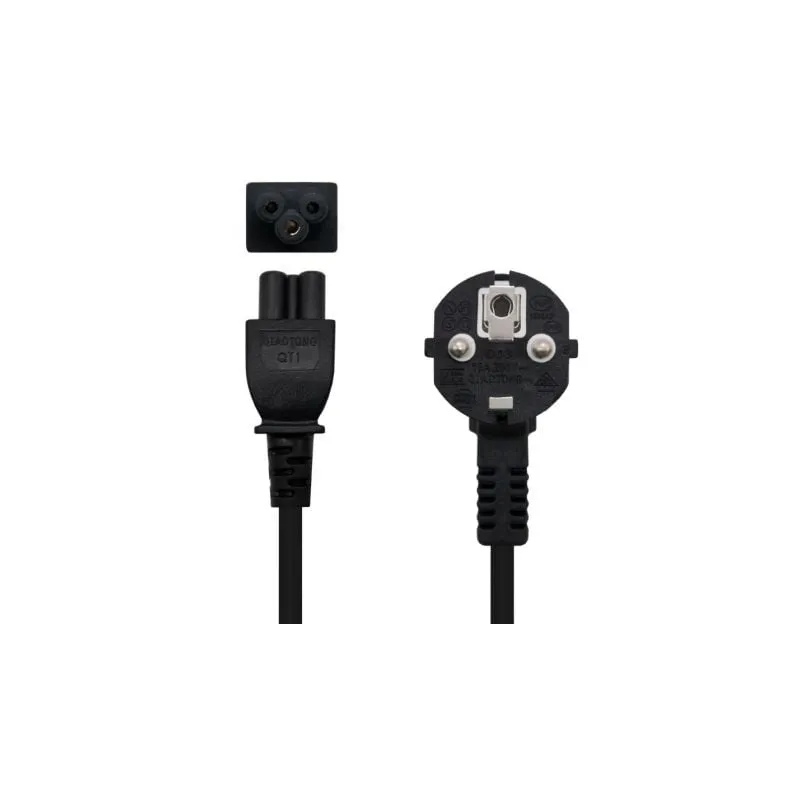 Cable Alimentación Trébol Nanocable 10-22-0302-L200- Schuko Macho - C5 Hembra- 2m- Negro