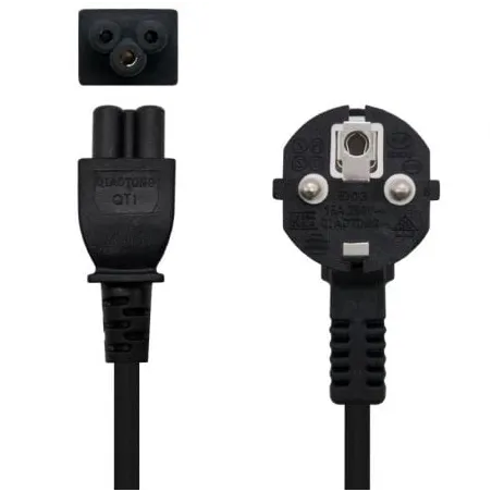 Cable Alimentación Trébol Nanocable 10-22-0302-L300- Schuko Macho - C5 Hembra- 3m- Negro