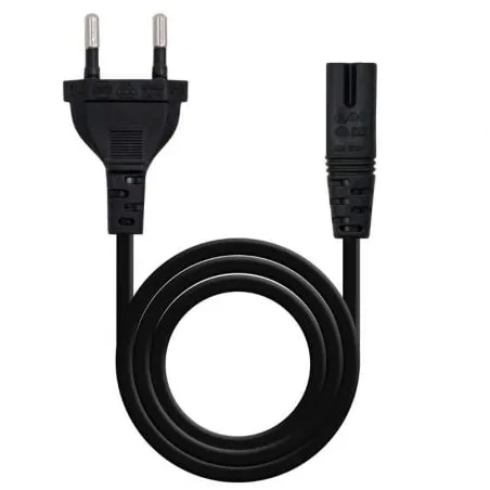 Cable Alimentación Forma 8 Nanocable 10-22-0402-L200- CEE7-16 Macho - C7 Hembra- 2m- Negro
