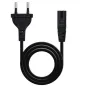 Cable Alimentación Forma 8 Nanocable 10-22-0402-L200- CEE7-16 Macho - C7 Hembra- 2m- Negro