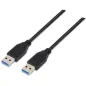 Cable USB 3-0 Nanocable 10-01-1002-BK- USB Macho - USB Macho- 5Gbps- 2m- Negro