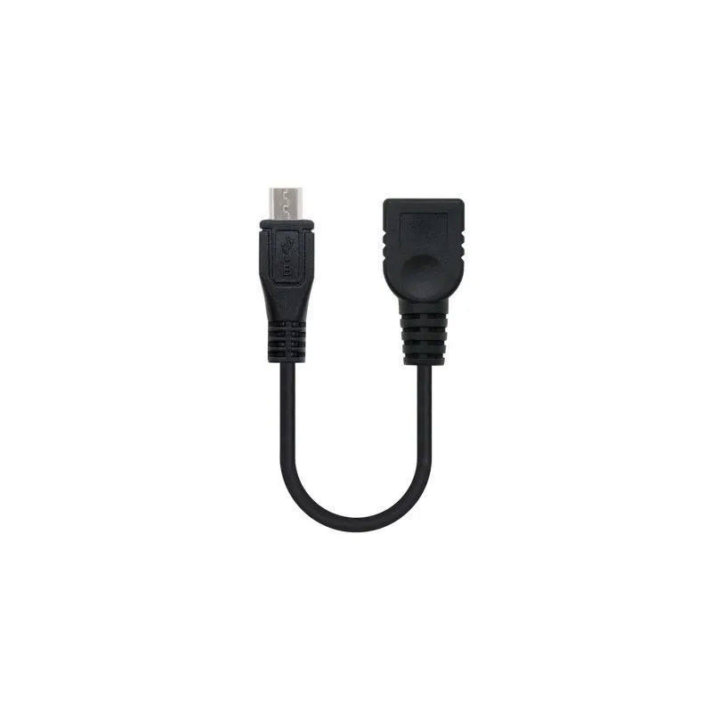 Cable USB 2-0 Nanocable 10-01-3500- MicroUSB Macho - USB Hembra- 15cm- Negro Cable USB 2-0 Nanocable 10-01-3500- MicroUSB Macho - USB Hembra- 15cm- Negro