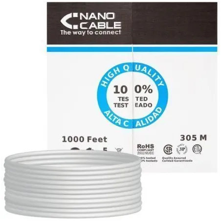 Bobina de Cable RJ45 UTP Nanocable 10-20-0304-FLEX Cat-5e- 305m- Gris