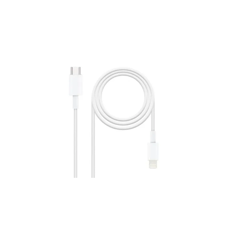 Cable USB 2-0 Tipo-C Lightning Nanocable 10-10-0601- USB Tipo-C Macho - Lightning Macho- 1m- Blanco Cable USB 2-0 Tipo-C Lightning Nanocable 10-10-0601- USB Tipo-C Macho - Lightning Macho- 1m- Blanco
