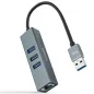 Hub USB 3-0 Nanocable 10-03-0407- 3xUSB- 1xRJ45- Gris