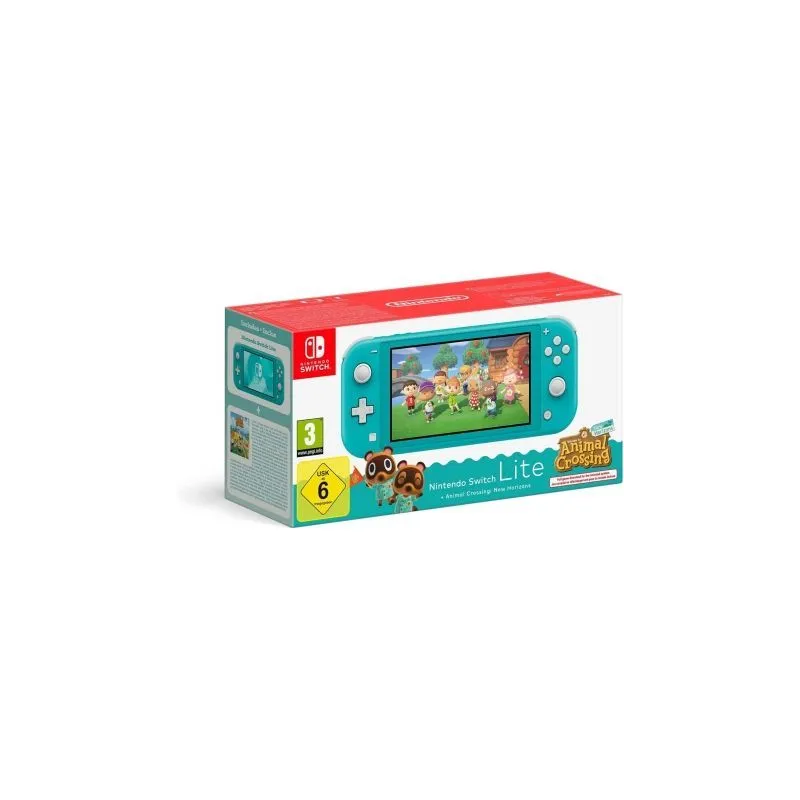 Nintendo Switch Lite Azul Turquesa + Juego Nintendo Animal Crossing New Horizons