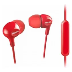 Auriculares Intrauditivos Philips SHE3555- con Micrófono- Jack 3-5- Rojos