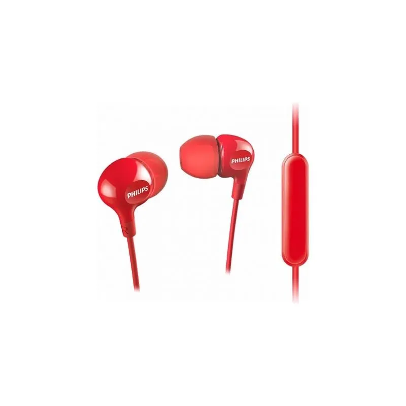 Auriculares Intrauditivos Philips SHE3555- con Micrófono- Jack 3-5- Rojos