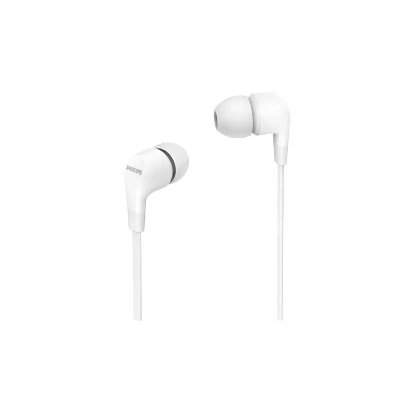 Auriculares Intrauditivos Philips TAE1105WT- con Micrófono- Jack 3-5- Blancos