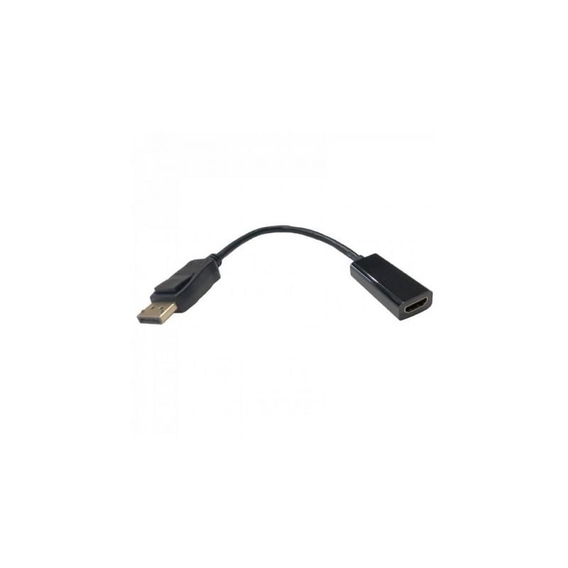 Cable Conversor 3GO ADPHDMI- DisplayPort Macho - HDMI Hembra- 15cm- Negro