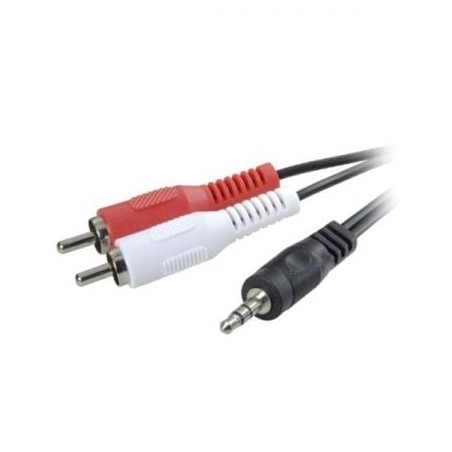 Cable Estéreo 3GO CA101- Jack 3-5 Macho - 2x RCA Macho- 2m