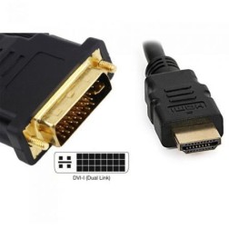 Cable HDMI 3GO CDVIHDMI- HDMI Macho - DVI Macho- 1-8m- Negro