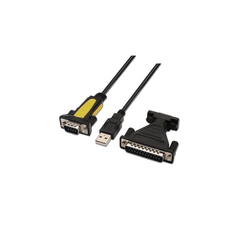 ADAPTADOR USB(A)M A SERIE RS232 AISENS 1-8M NEGRO