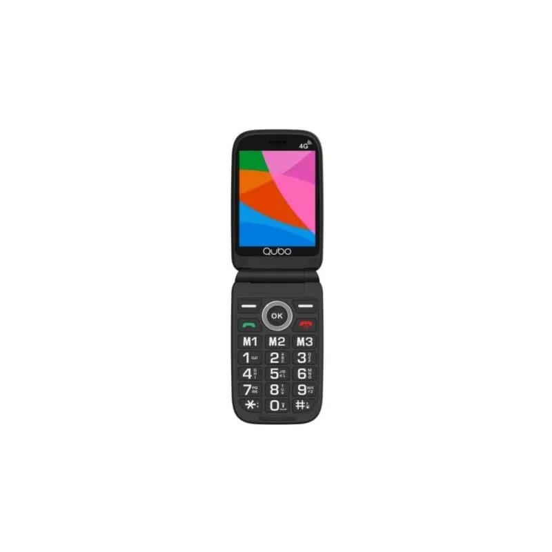 Teléfono Móvil Qubo X-340CB 4G para Personas Mayores- Negro