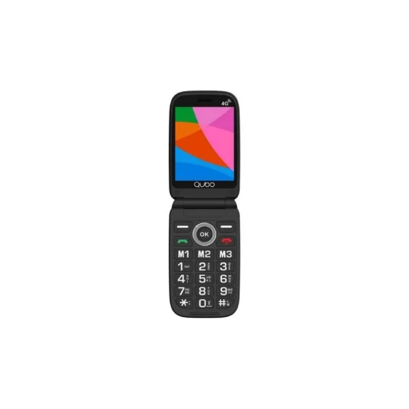 Teléfono Móvil Qubo X-D340CB 4G para Personas Mayores- Negro