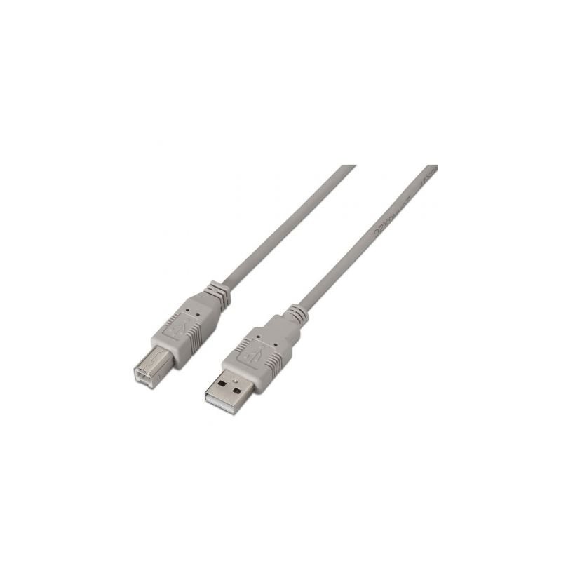 Cable USB 2-0 Impresora Aisens A101-0002- USB Tipo-B Macho - USB Macho- 1-8m- Beige