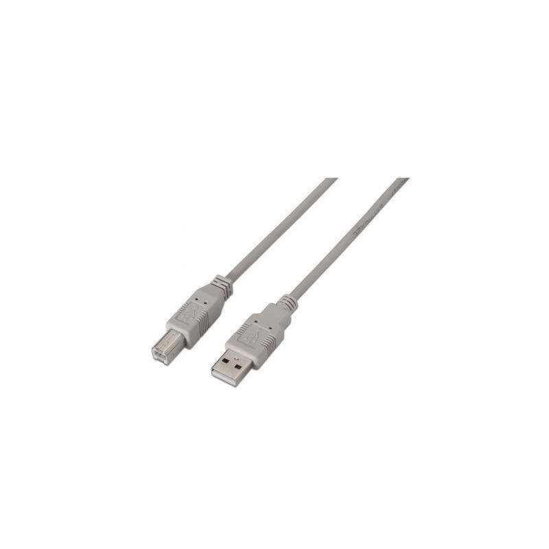 Cable USB 2-0 Impresora Aisens A101-0003- USB Tipo-B Macho - USB Macho- Hasta 2-5W- 60Mbps- 3m- Beige