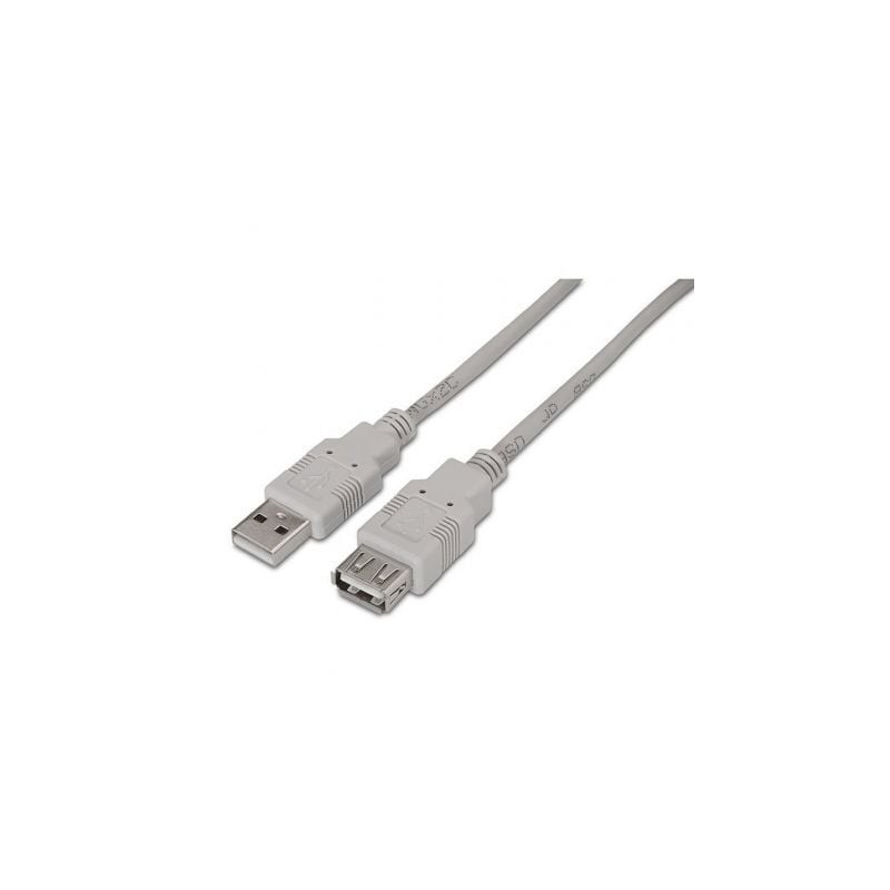 Cable Alargador USB 2-0 Aisens A101-0013- USB Macho - USB Hembra- 1-8m- Beige