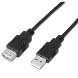 CABLE EXTENSOR USB(A) 2-0 A USB(A) 2-0 AISENS 1-8M NEGRO
